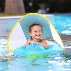 Baby Swimming Float With Canopy Inflatable Infant Floating Ring Kids Swim Pool Accessories Circle Bathing Summer Toys Bundle Of Joy Emporium