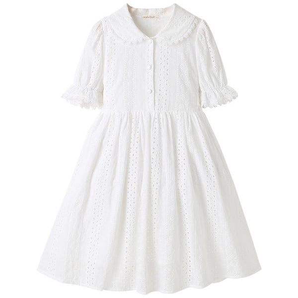 Doll collar cotton princess dress girls dress