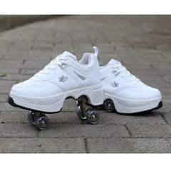 Leather Kids Four Wheels Roller Skate Shoes Bundle Of Joy Emporium
