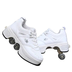 Leather Kids Four Wheels Roller Skate Shoes Bundle Of Joy Emporium
