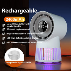 Creative 2-in-1 Mosquito Killing Mini Desk Fan Electric Mosquito Killer USB Rechargeable Fan Night Lamp Home And Outdoor Supplies My Store