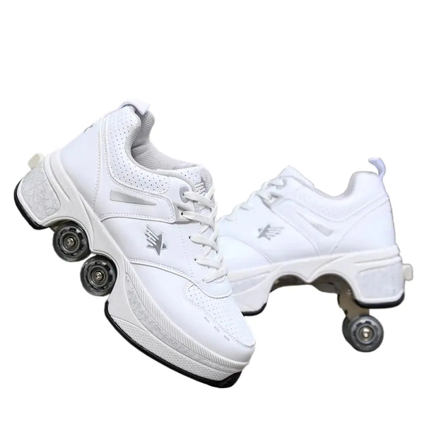Leather Kids Four Wheels Roller Skate Shoes Bundle Of Joy Emporium
